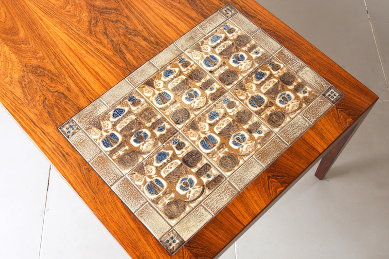 Coffee table with Royal Copenhagen tiles by Severin Hansen Jr
