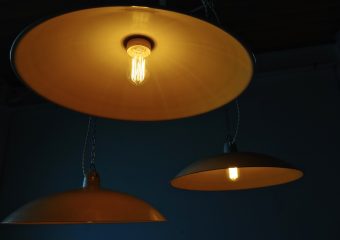 White shade lamp