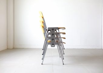 beech stacking chair / industrial