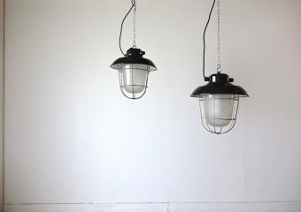 インダストリアル照明ライト/Black deck lamp (smoked)