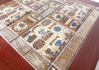 Square table by Haslev with BACA /ロイヤルコペンハーゲンタイルトップテーブル