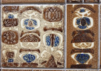 Square table by Haslev with BACA /ロイヤルコペンハーゲンタイルトップテーブル