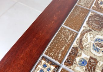 Square table by Haslev with BACA /ロイヤルコペンハーゲンタイルトップテーブル