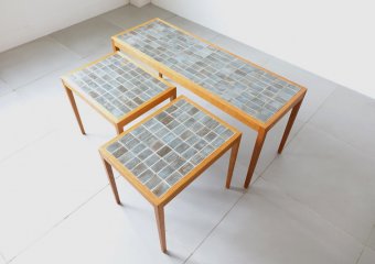 Tiletop nesting table for Illums Bolighus イルムスボリフス ヴィンテージネストテーブル