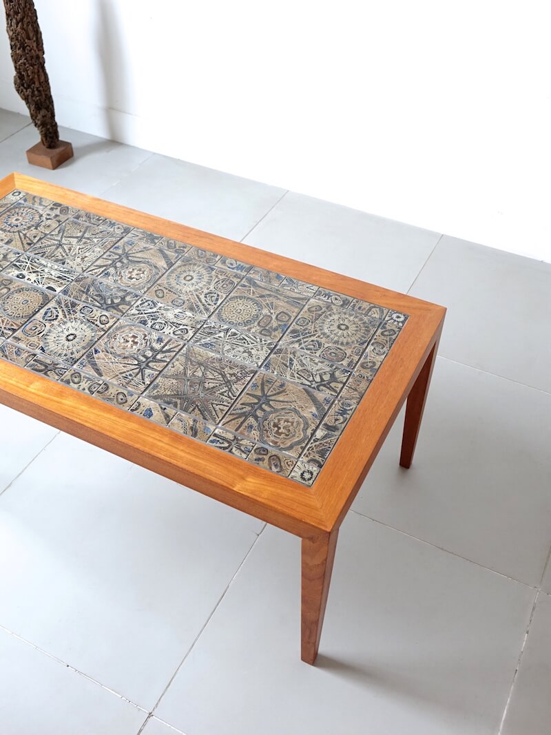 Coffee table by Haslev with Royal Copenhagen
