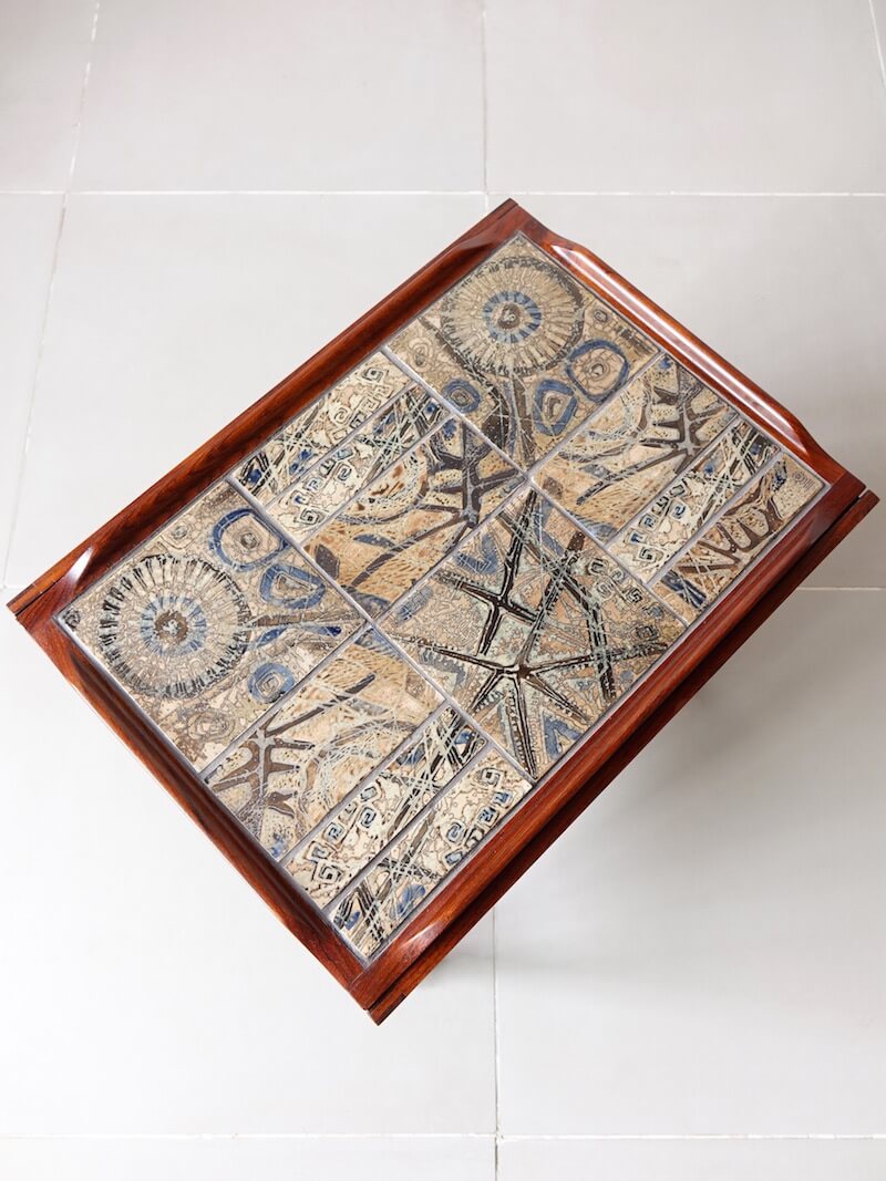 Trolley table by Haslev with Royal Copenhagen