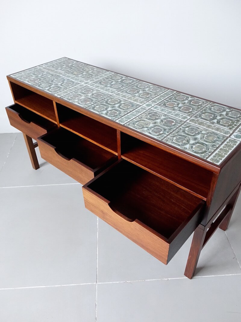 Tenera Tile top chest by Haslev with Royal Copenhagen