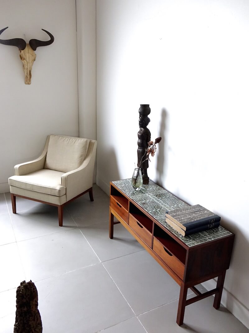 Tenera Tile top chest by Haslev with Royal Copenhagen