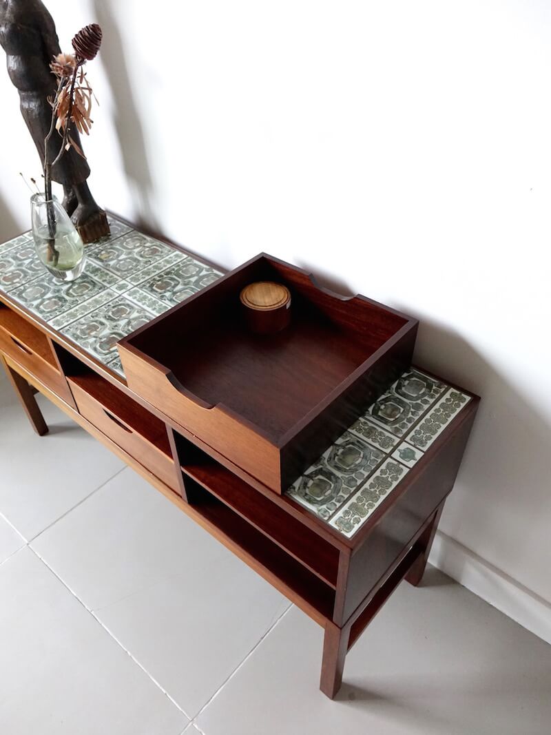 Tenera Tile top chest by Haslev with Royal Copenhagen