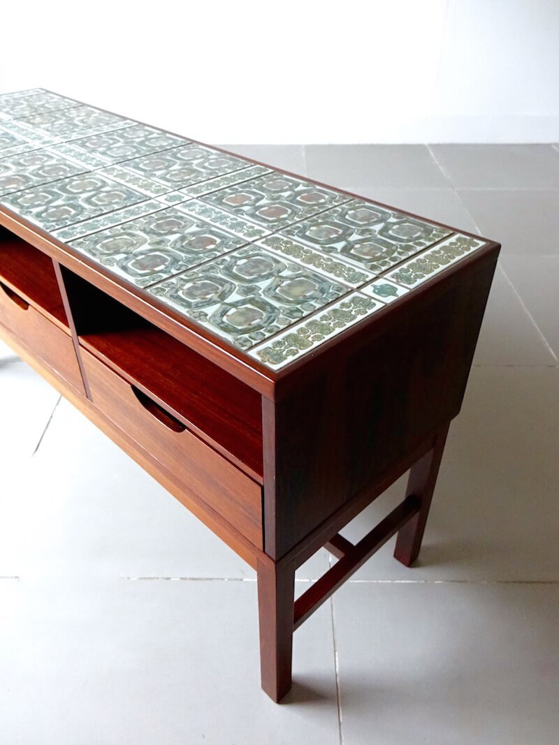 Tenera Tile top chest by Haslev with Royal Copenhagen