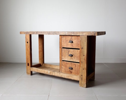 Old pine work table