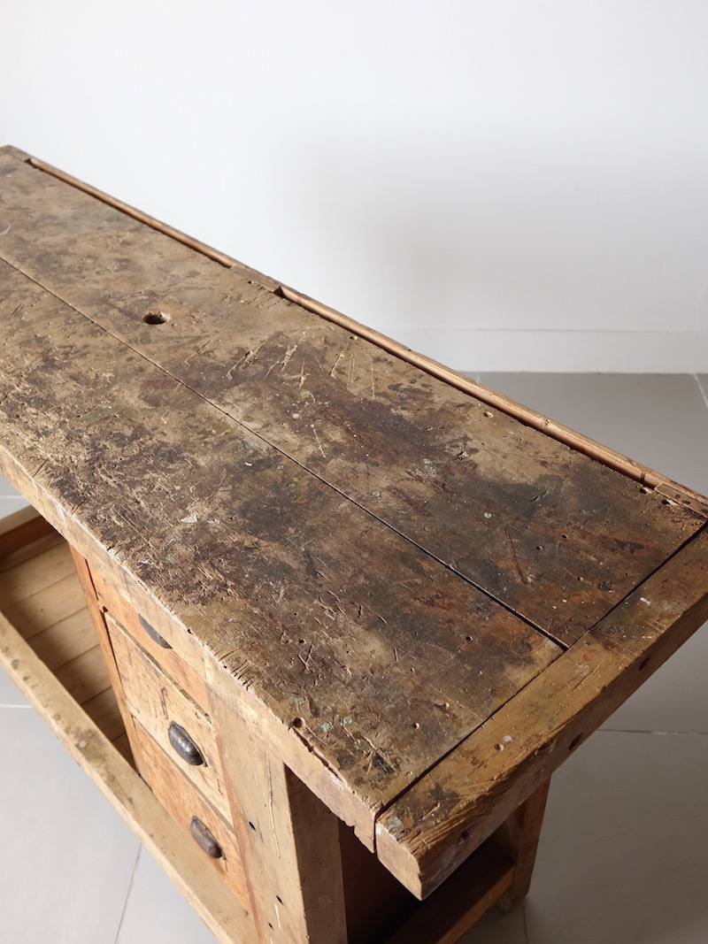Old pine work table