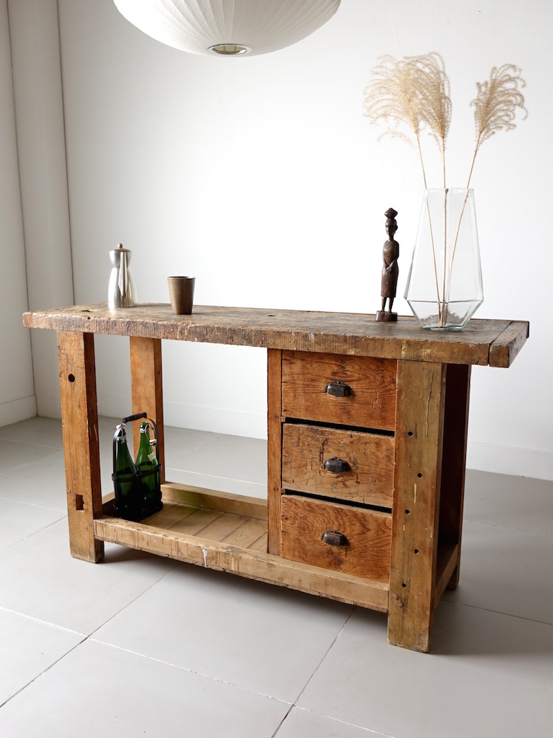 Old pine work table
