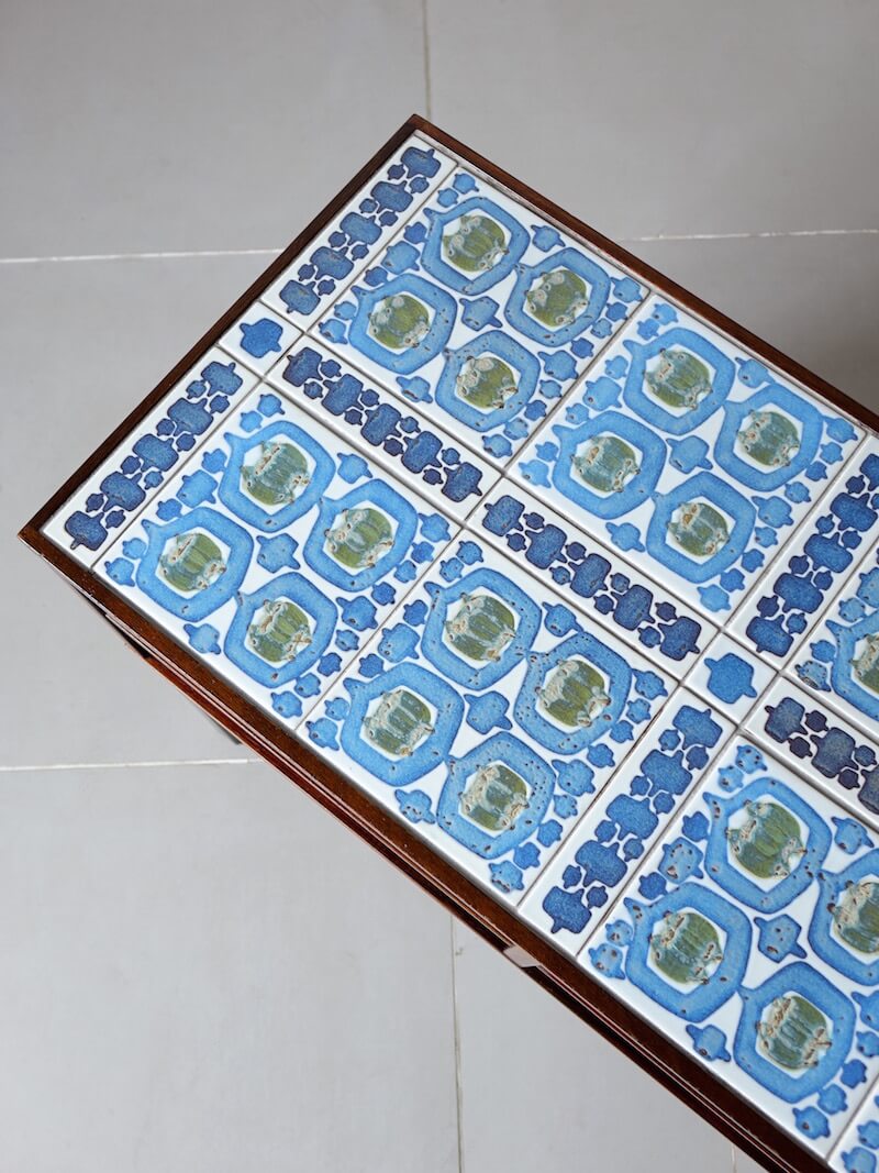 “Tenera” Tile top chest by Haslev with Royal Copenhagen