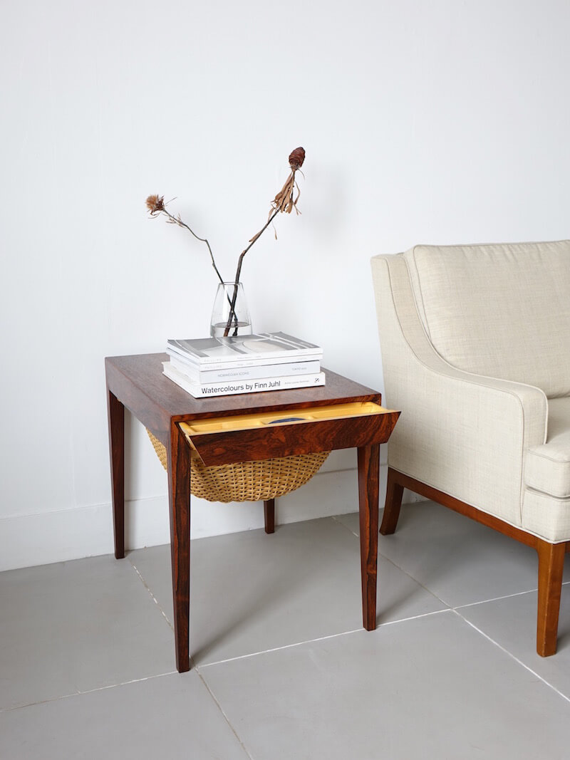 Sewing table by Severin Hansen Jr. for Haslev in Rosewood