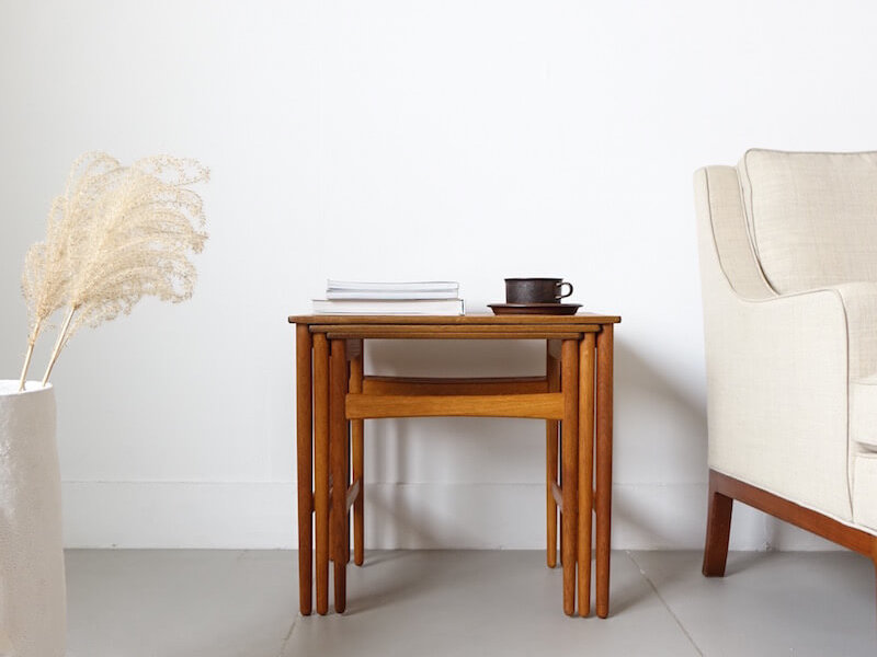 AT40 Nesting table by Hans J. Wegner for Andreas Tuck