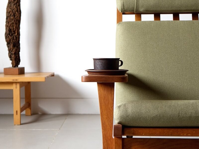 GE375 Highback chair by Hans J. Wegner for GETAMA with Guell fabric