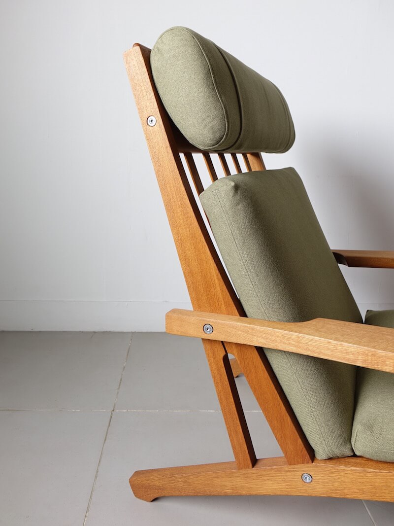 GE375 Highback chair by Hans J. Wegner for GETAMA with Guell fabric