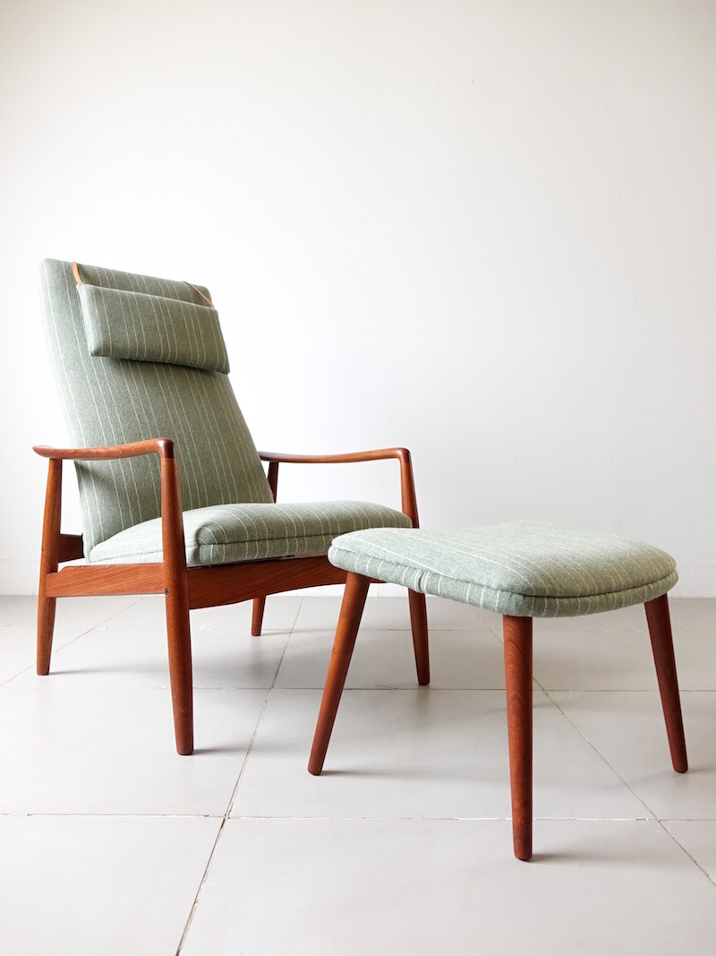 Highback chair with Ottoman by Søren Ladefoged for SL Mobler