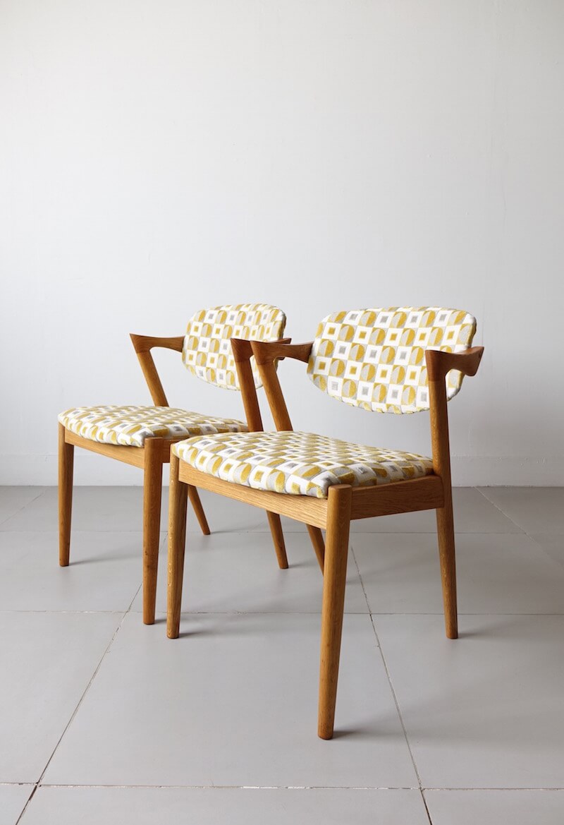 No.42 Dining chairs by Kai Kristiansen with Guell Lamadrid