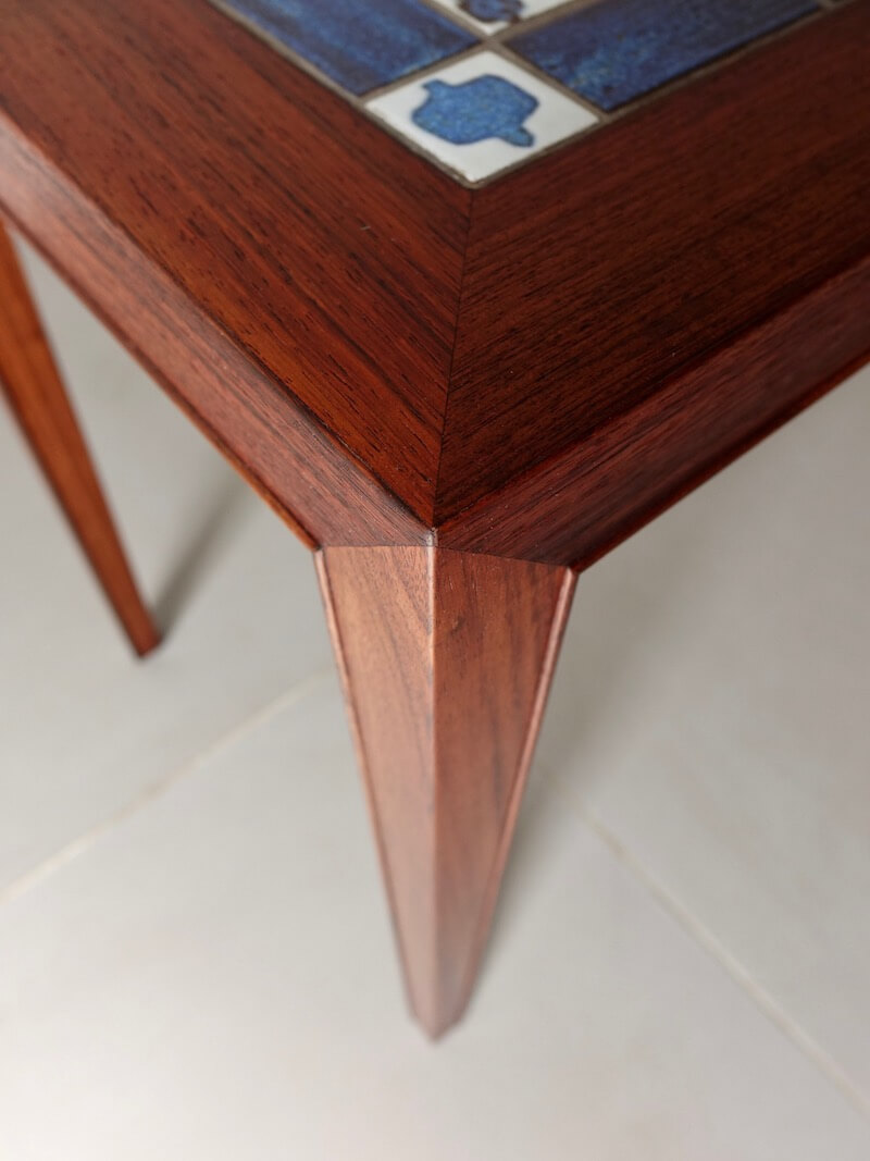 TENERA Tile top side table by Haslev with Royal Copenhagen