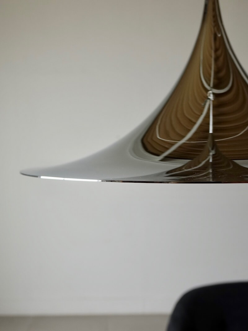 Silver Semi Pendant Lamp by Claus Bonderup & Torsten Thorup