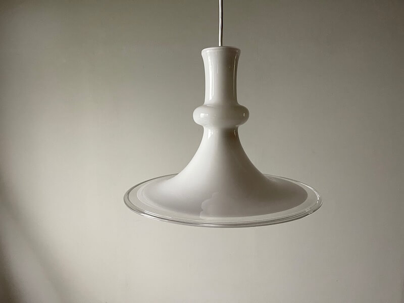 White Glass Pendant Lamp “Etude” by Michael Bang for Holmegaard