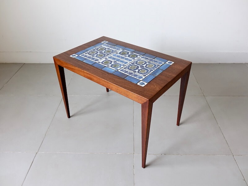 Tenera Tile top table by Haslev with Royal Copenhagen
