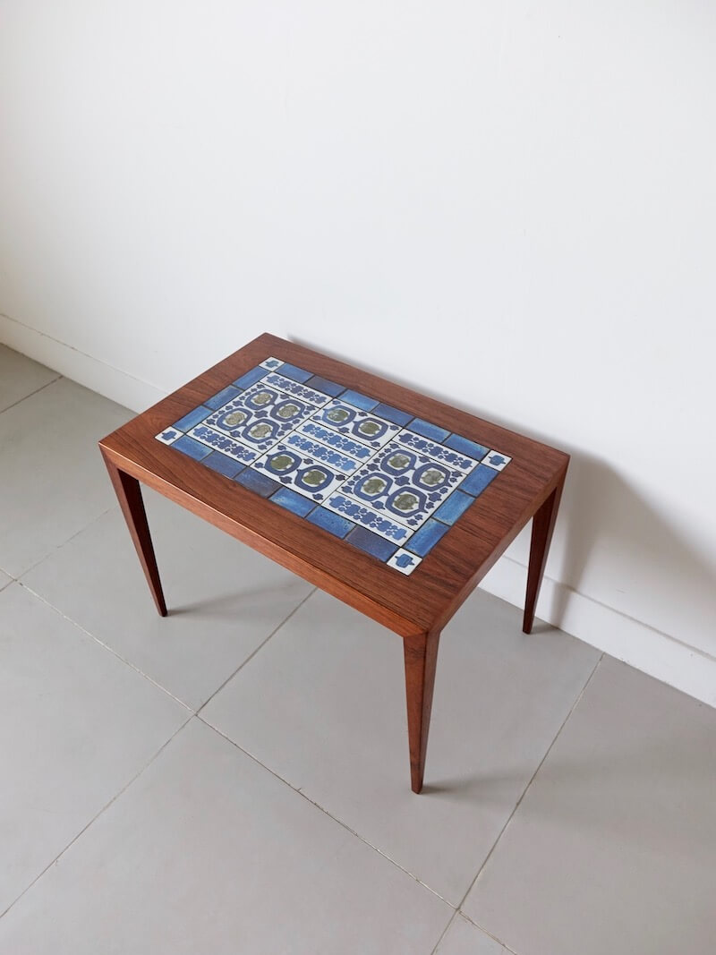 Tenera Tile top table by Haslev with Royal Copenhagen