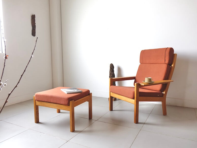 Danish Anonymous Lounge Chair With Ottoman