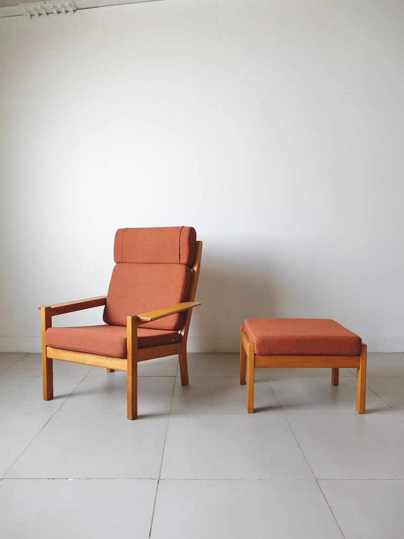 Danish Anonymous Lounge Chair With Ottoman