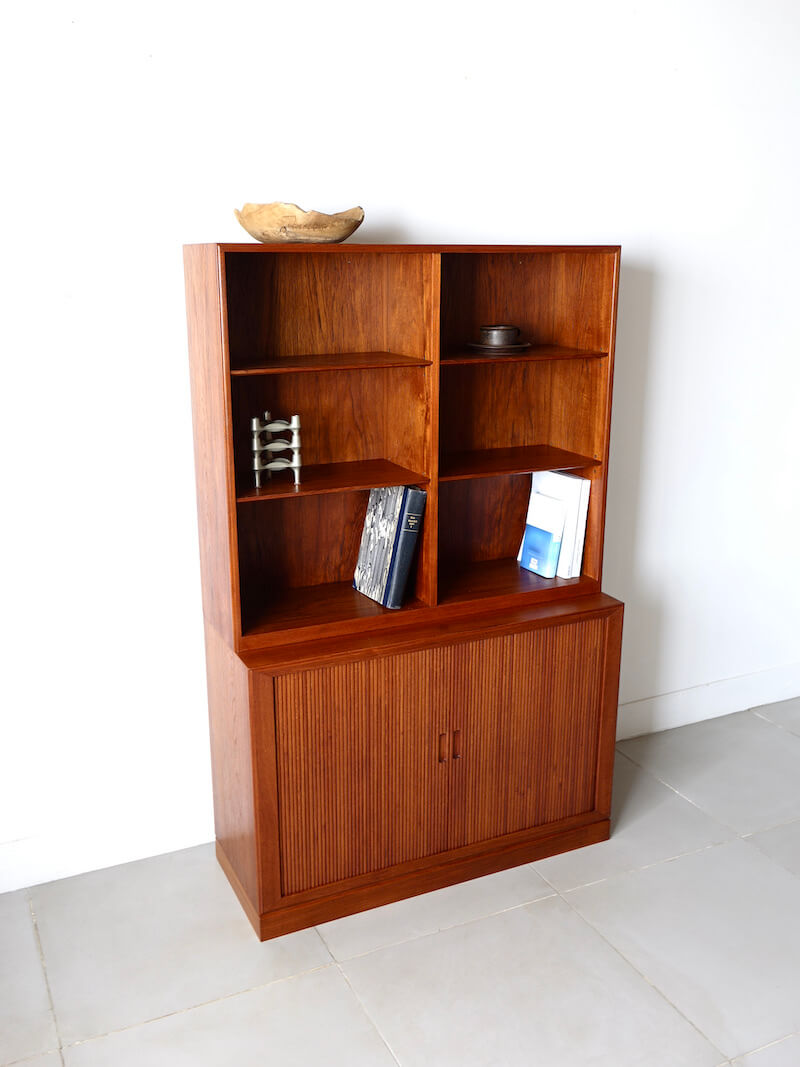 Danish anonymous teak bookcase with bellows Danish anonymous teak bookcase with bellows