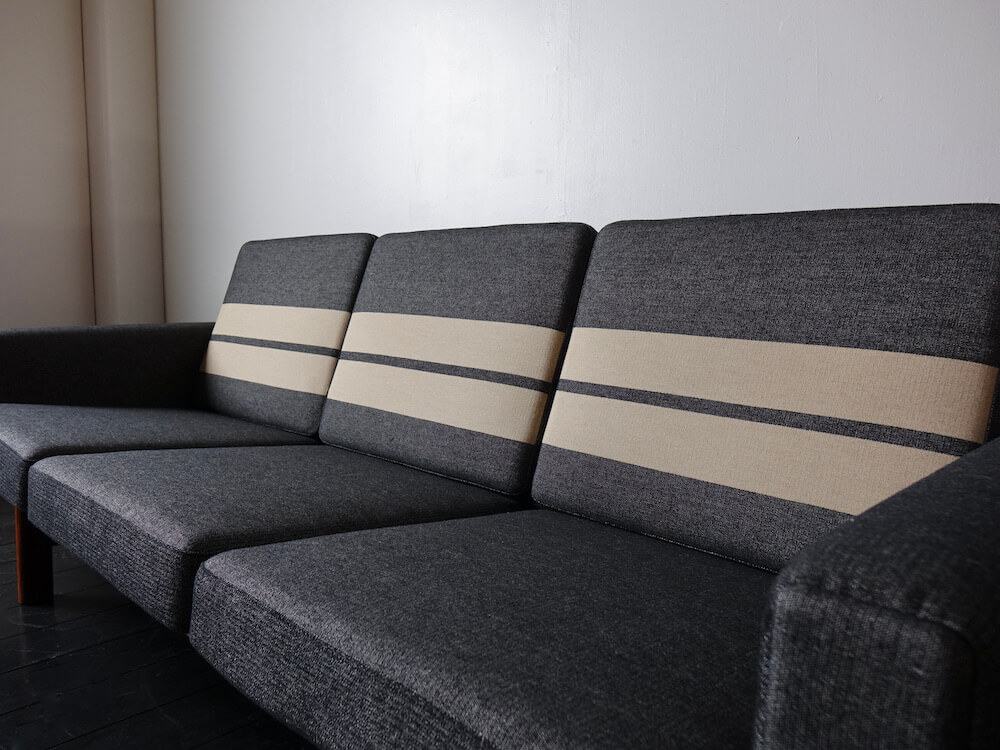 GE236 Sofa by Hans J. Wegner for Getama with Kjellerup Væveri