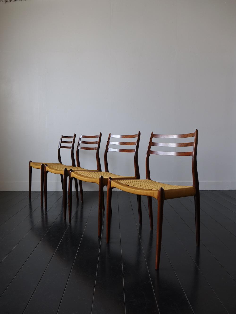 Dining chairs Model.78 by Niels O.Moller for J.L. Moller