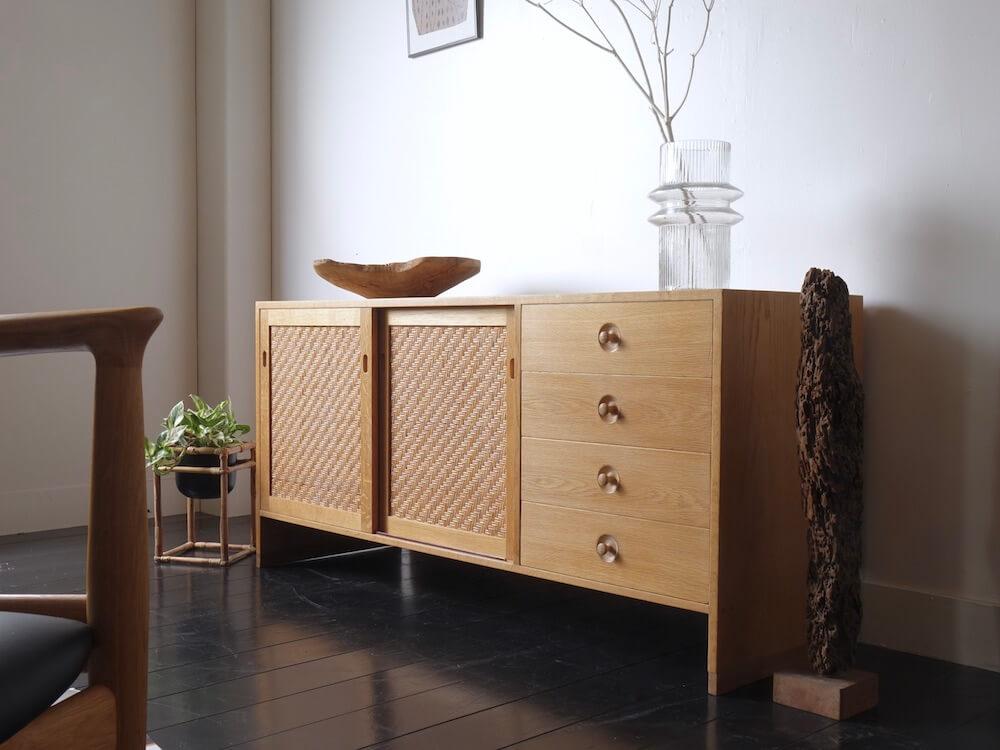 RY Sideboard with Rattan Cane by Hans J.Wegner for RY Møbler