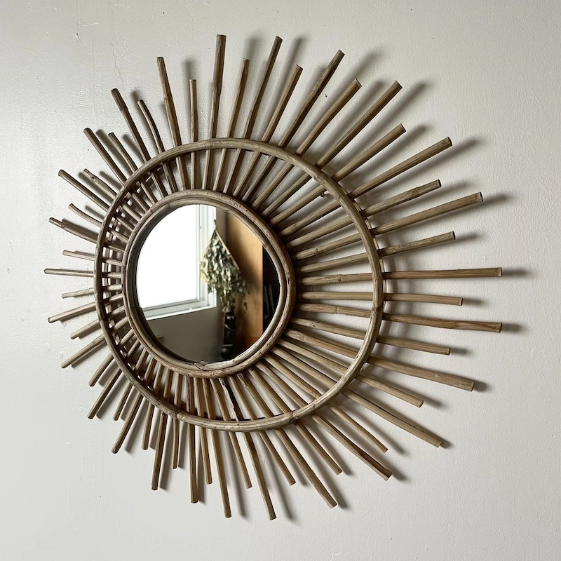 Oval bamboo mirror by Madam Stoltz