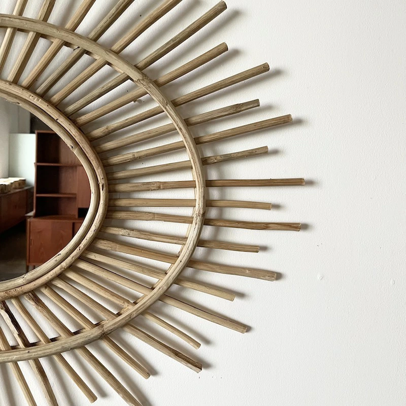 Oval bamboo mirror by Madam Stoltz