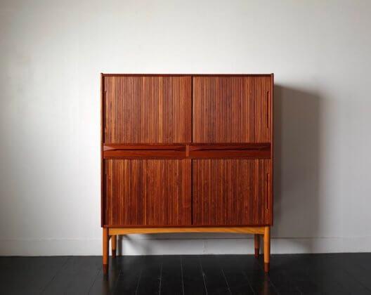 Cabinet with tamboured doors by Ib Kofod Larsen for Fredericia
