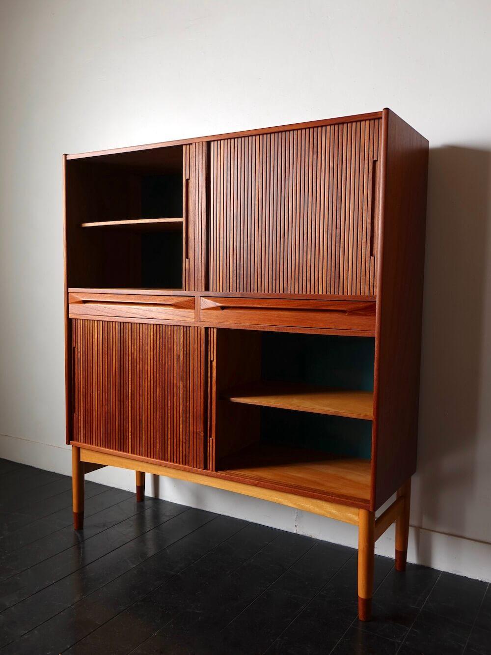 Cabinet with tamboured doors by Ib Kofod Larsen for Fredericia