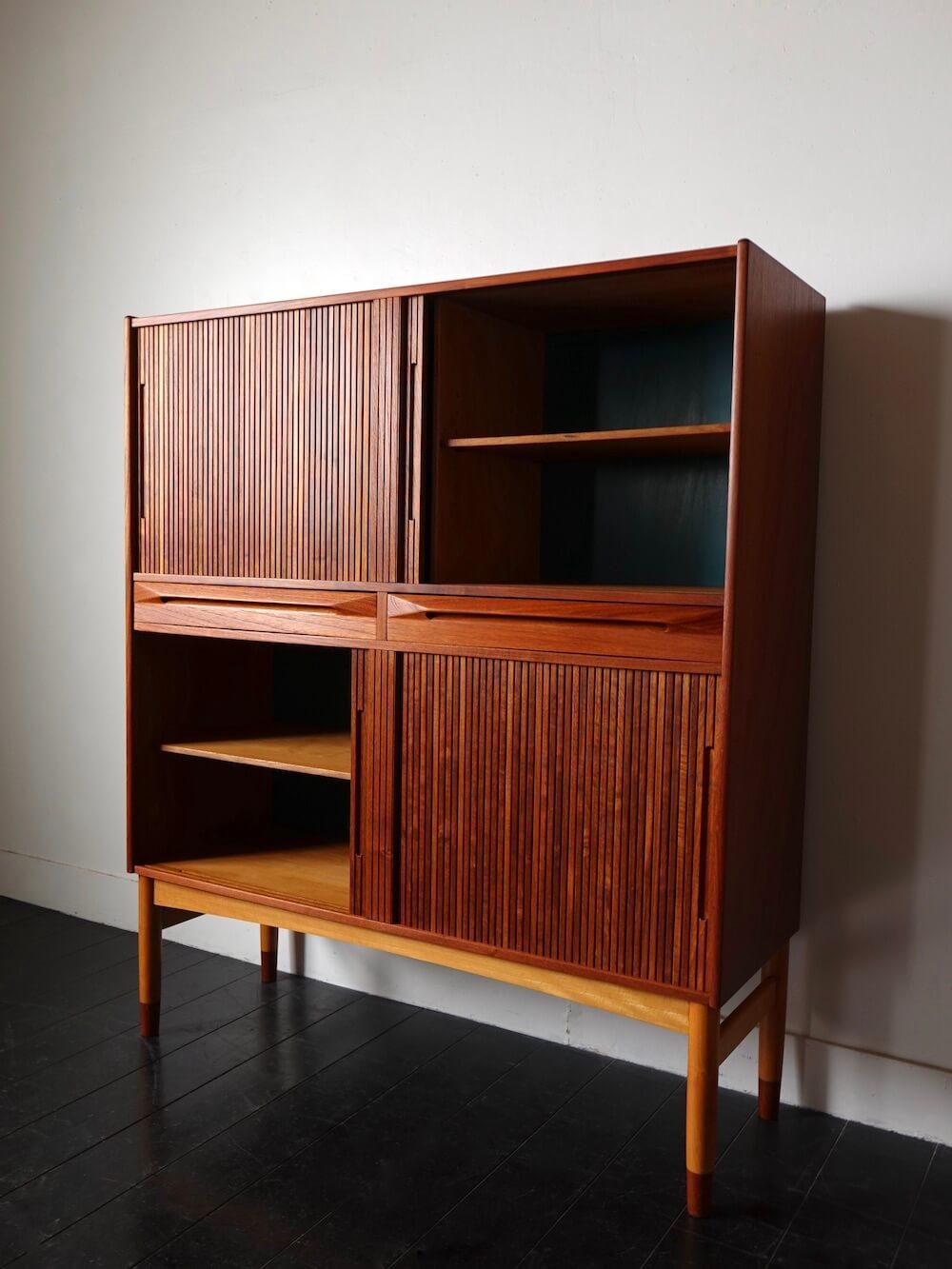 Cabinet with tamboured doors by Ib Kofod Larsen for Fredericia Cabinet with tamboured doors by Ib Kofod Larsen for Fredericia