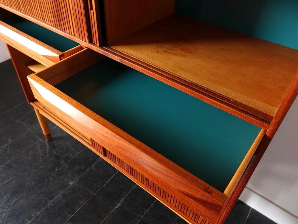 Cabinet with tamboured doors by Ib Kofod Larsen for Fredericia Cabinet with tamboured doors by Ib Kofod Larsen for Fredericia