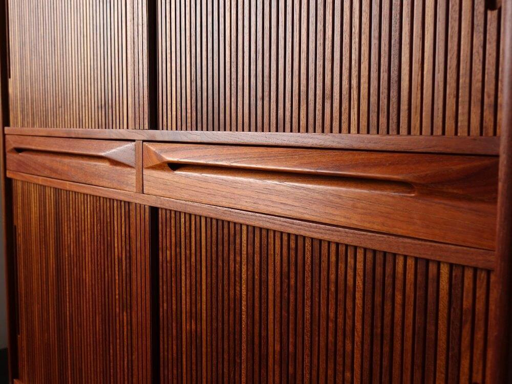 Cabinet with tamboured doors by Ib Kofod Larsen for Fredericia Cabinet with tamboured doors by Ib Kofod Larsen for Fredericia