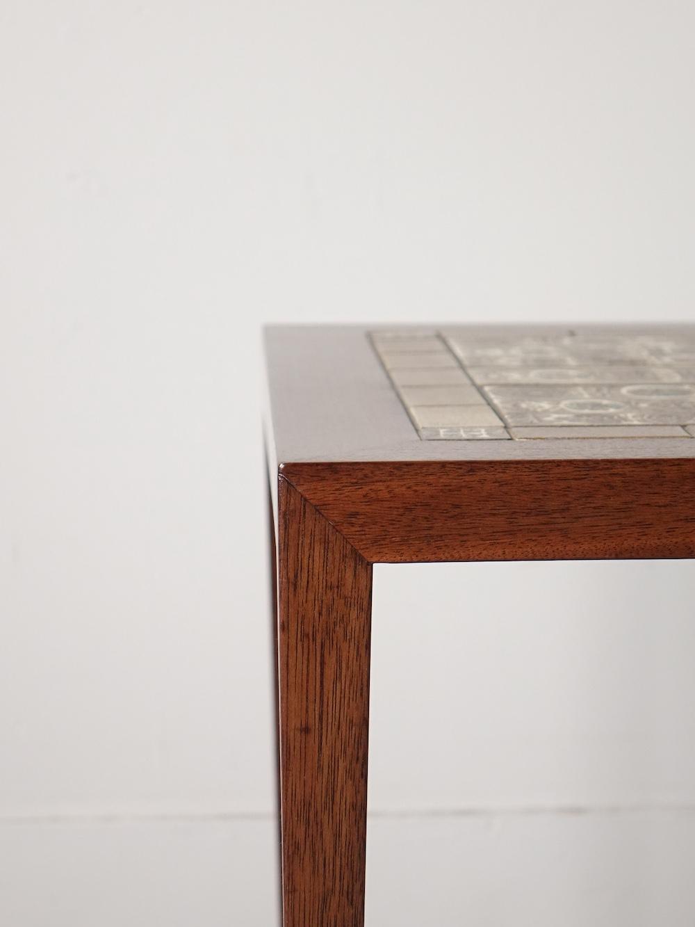 Side Table by Severin Hansen Jr.(table) & Nils Thorsson(tile) for Haslev & Royal Copenhagen Side Table by Severin Hansen Jr.(table) & Nils Thorsson(tile) for Haslev & Royal Copenhagen