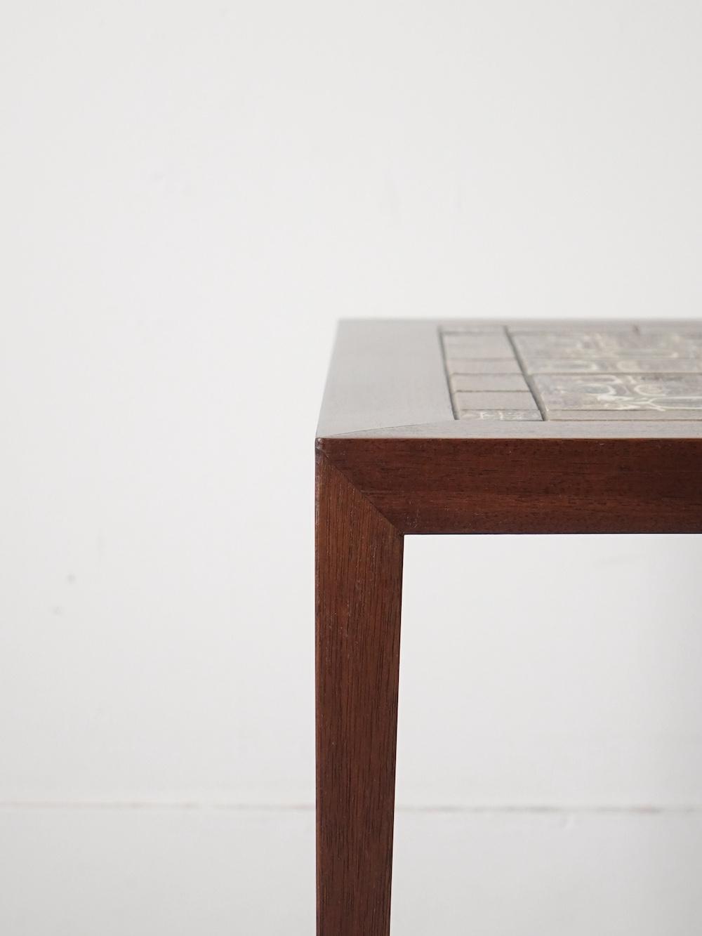 Side Table by Severin Hansen Jr.(table) & Nils Thorsson(tile) for Haslev & Royal Copenhagen Side Table by Severin Hansen Jr.(table) & Nils Thorsson(tile) for Haslev & Royal Copenhagen
