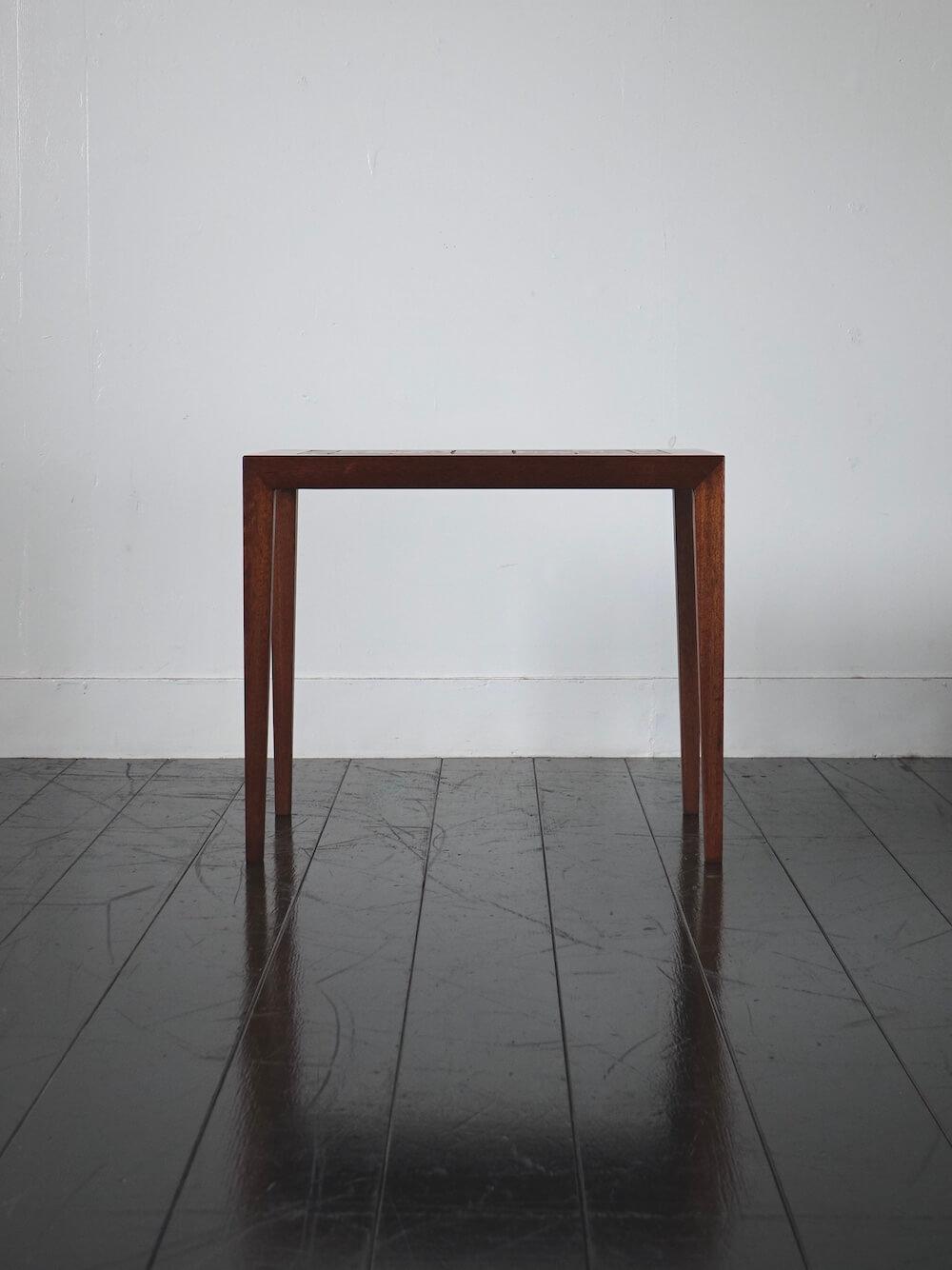 Side Table by Severin Hansen Jr.(table) & Nils Thorsson(tile) for Haslev & Royal Copenhagen Side Table by Severin Hansen Jr.(table) & Nils Thorsson(tile) for Haslev & Royal Copenhagen