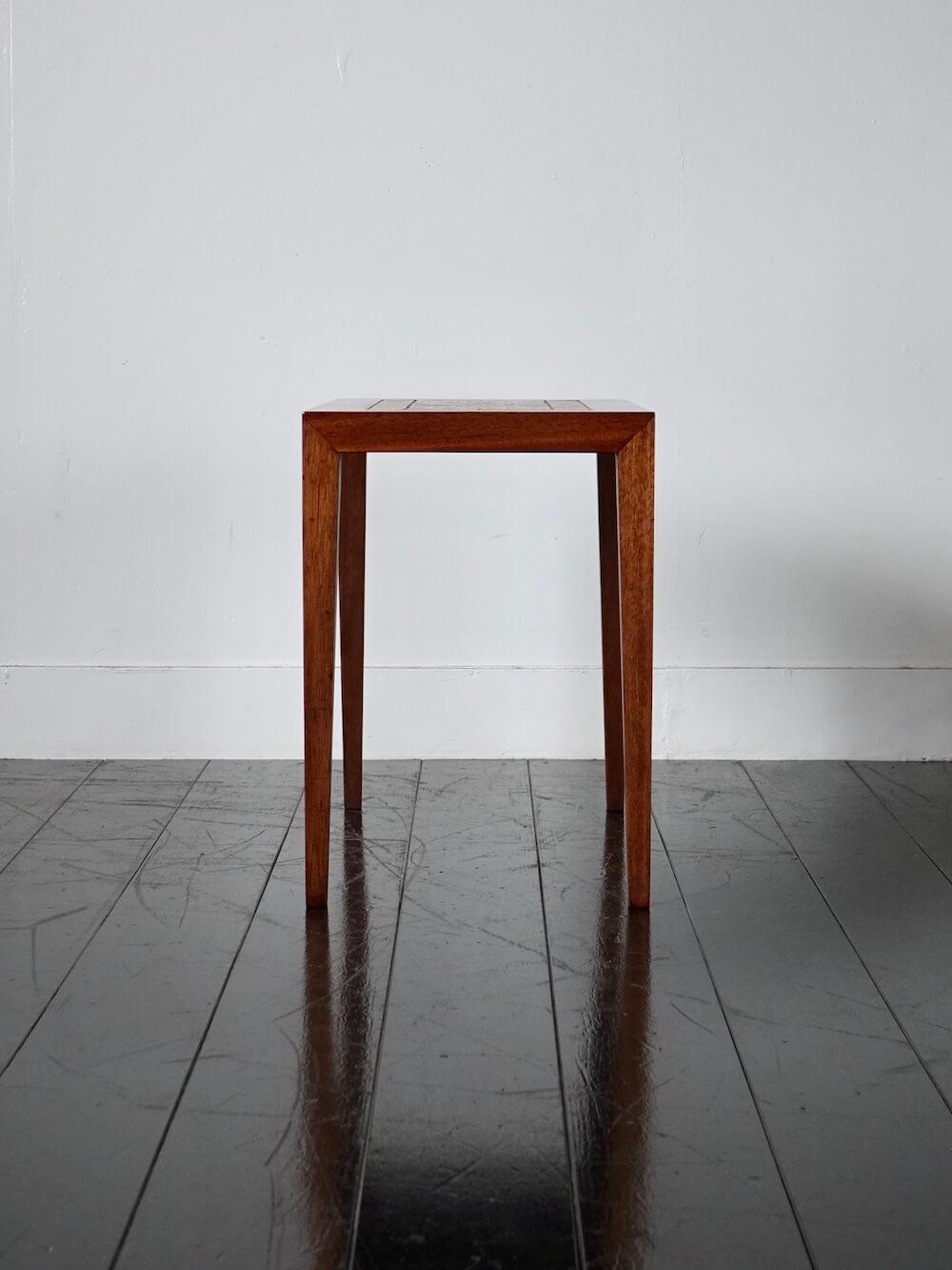 Side Table by Severin Hansen Jr.(table) & Nils Thorsson(tile) for Haslev & Royal Copenhagen Side Table by Severin Hansen Jr.(table) & Nils Thorsson(tile) for Haslev & Royal Copenhagen