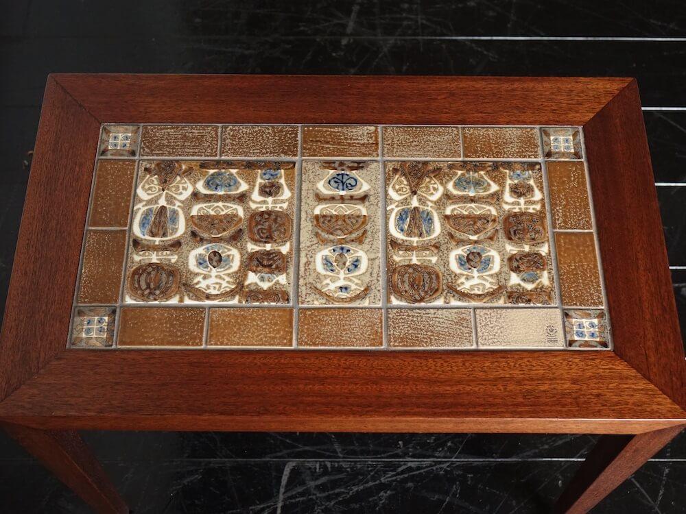 Side Table by Severin Hansen Jr.(table) & Nils Thorsson(tile) for Haslev & Royal Copenhagen Side Table by Severin Hansen Jr.(table) & Nils Thorsson(tile) for Haslev & Royal Copenhagen