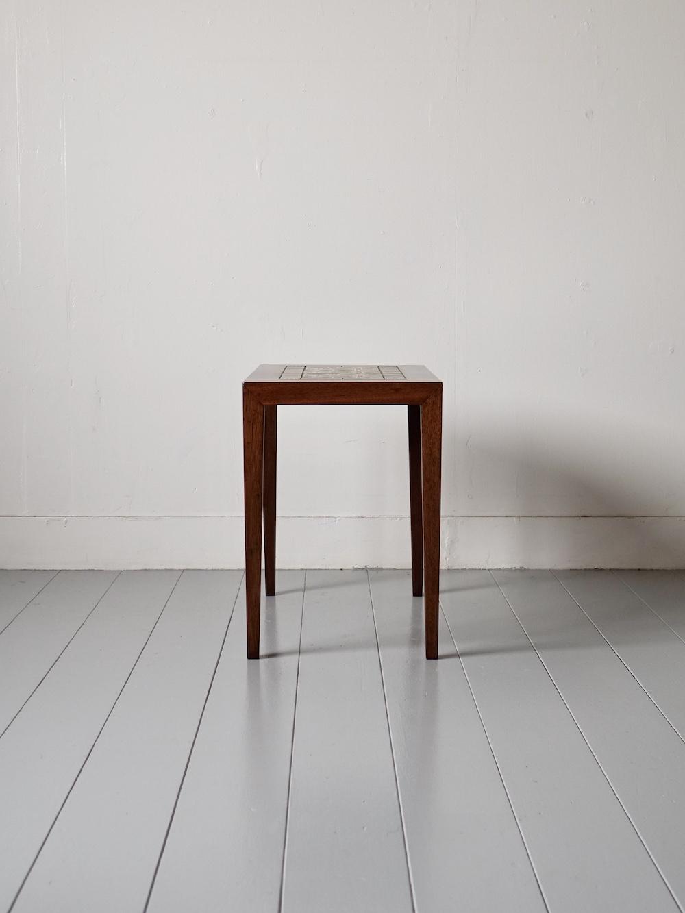 Side Table by Severin Hansen Jr.(table) & Nils Thorsson(tile) for Haslev & Royal Copenhagen Side Table by Severin Hansen Jr.(table) & Nils Thorsson(tile) for Haslev & Royal Copenhagen