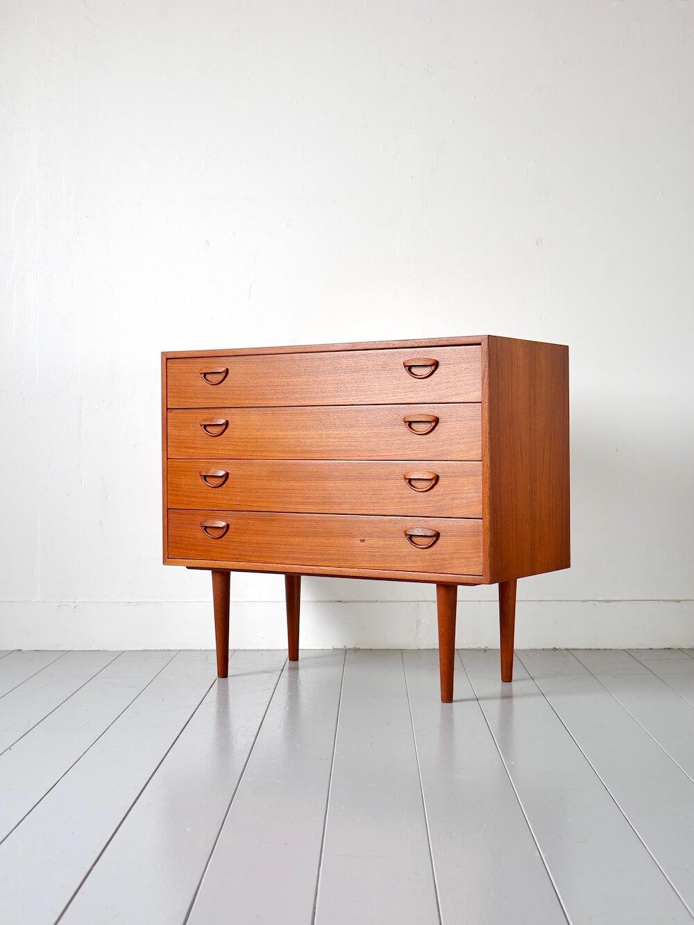 Vintage Teak 4-Drawer Chest by Kai Kristiansen for FM Møbler Vintage Teak 4-Drawer Chest by Kai Kristiansen for FM Møbler