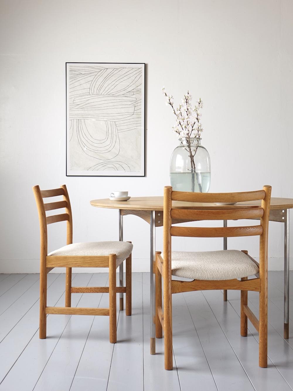 “Model.343” Dining chairs by Poul M Volther for Sorø Stolefabrik